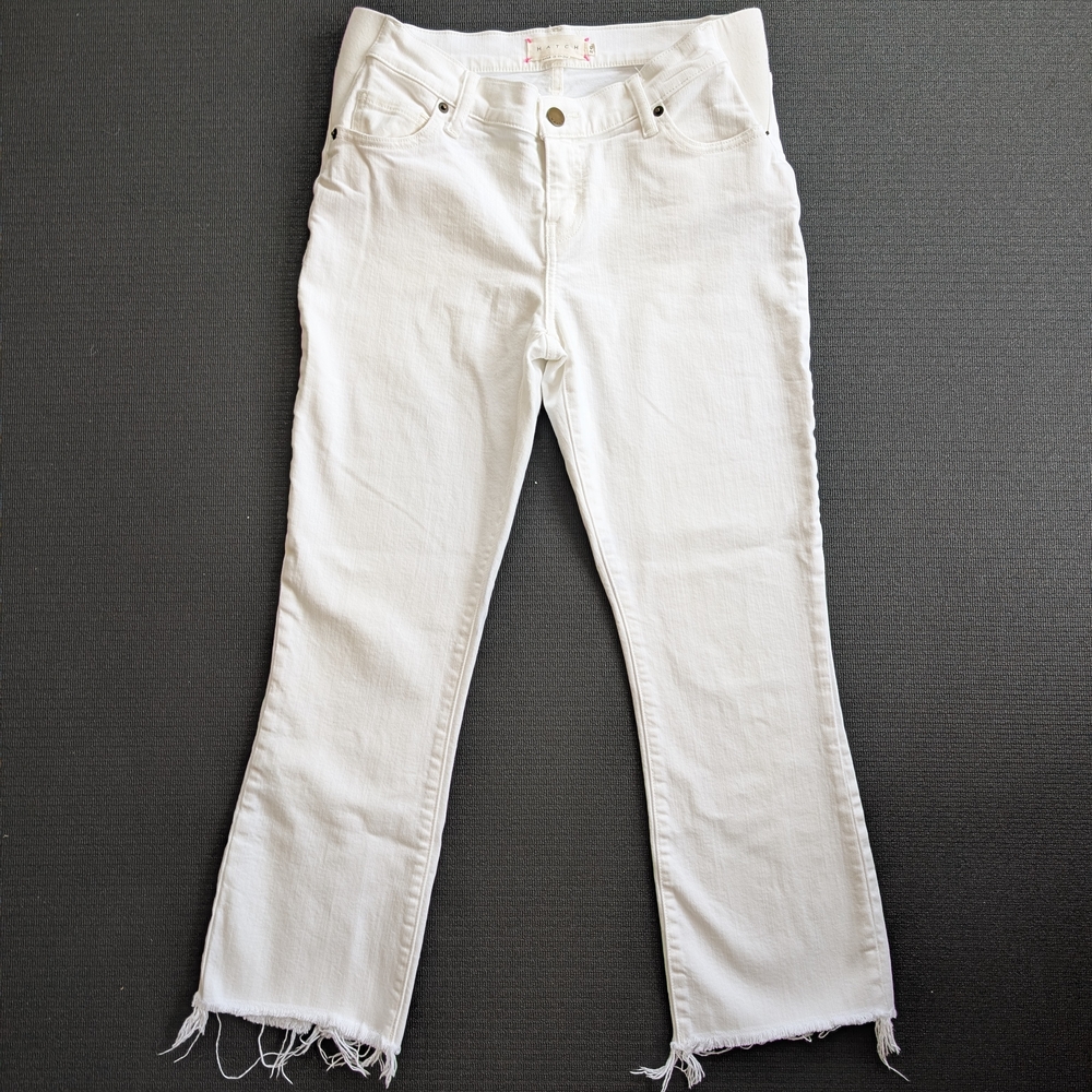 Hatch White Flare Wide Leg Jeans